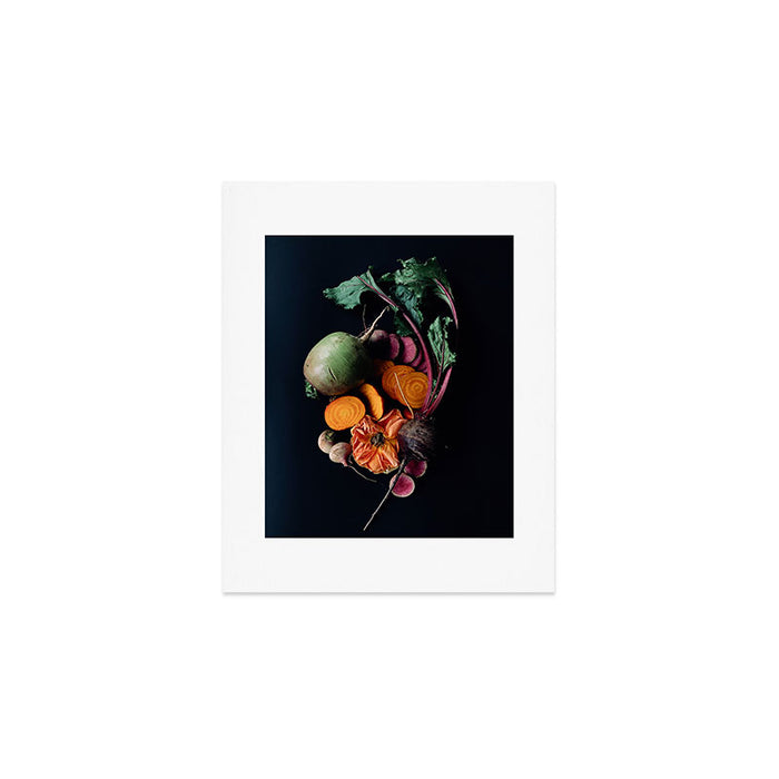Moody Root Vegetables and Rose Art Print Gallery Image 1