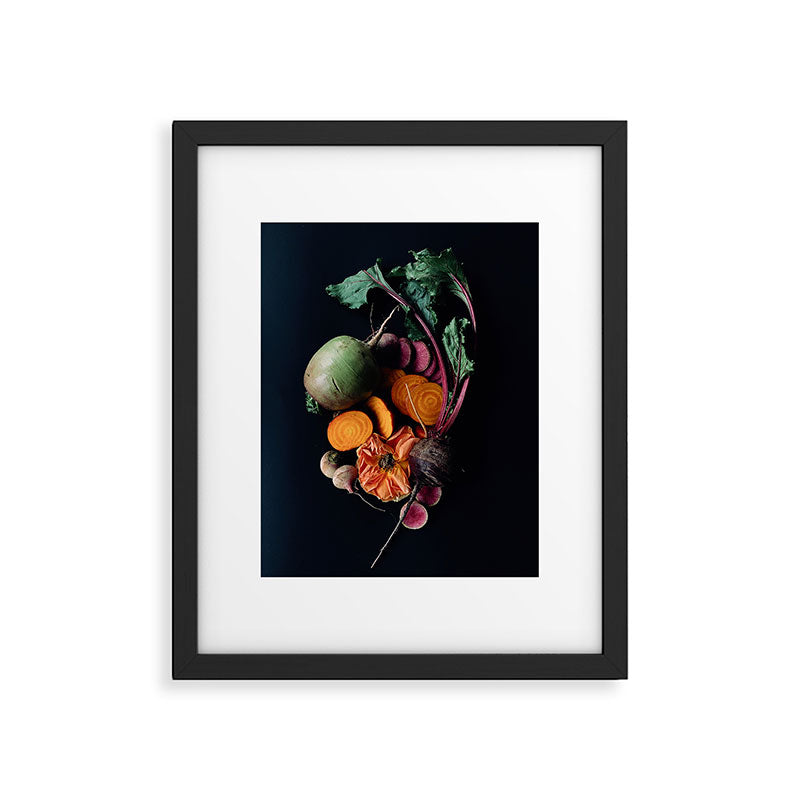 Moody Root Vegetables and Rose Framed Art Print Gallery Image 5