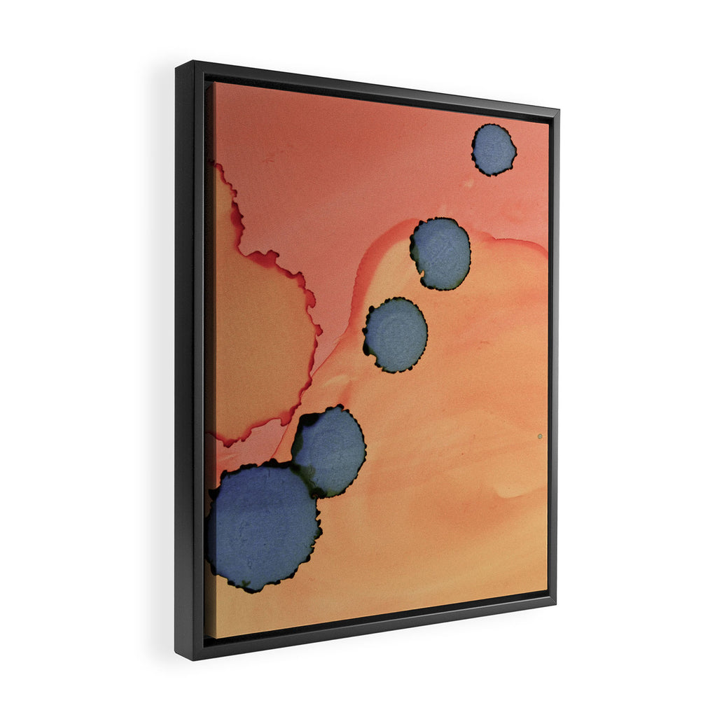 Moon Rising - minimalist abstract painting sun and moon Framed Canvas Print Gallery Image 2