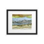 Mountains and River Watercolor Landscape abstract Framed Art Print Gallery Image 5