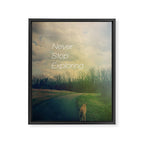 Never Stop Exploring Framed Canvas Print Gallery Image 6