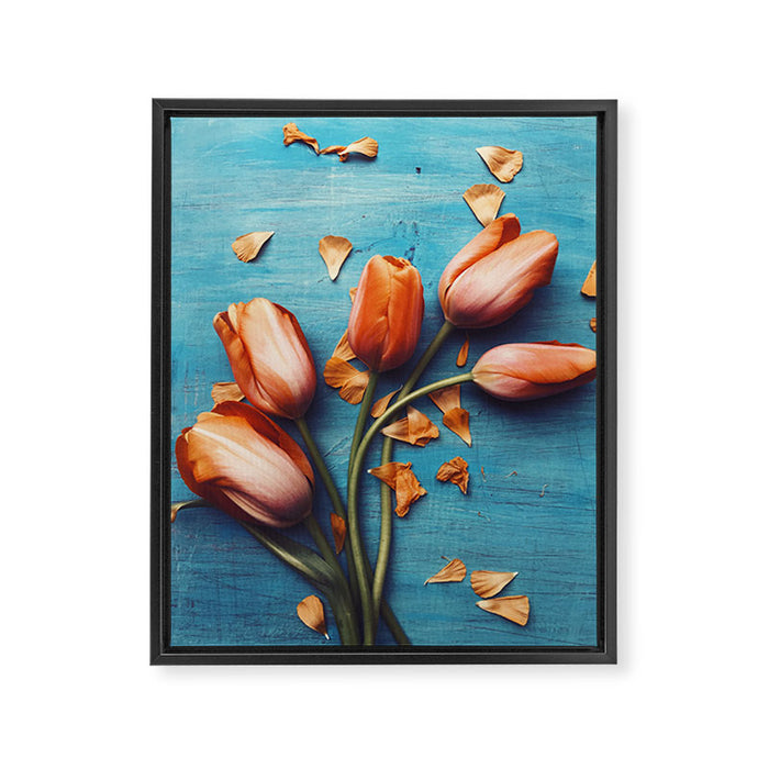 Orange Tulips Framed Canvas Print Gallery Image 1