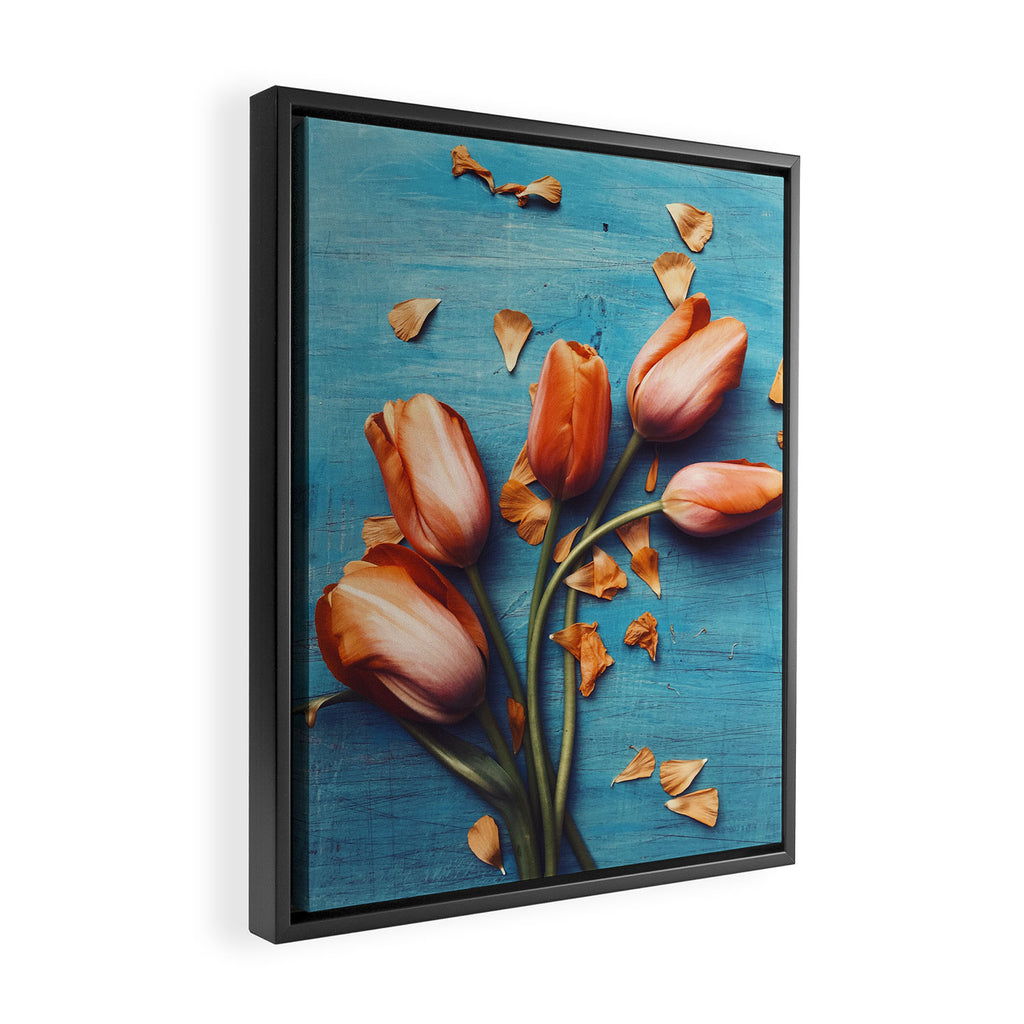 Orange Tulips Framed Canvas Print Gallery Image 2