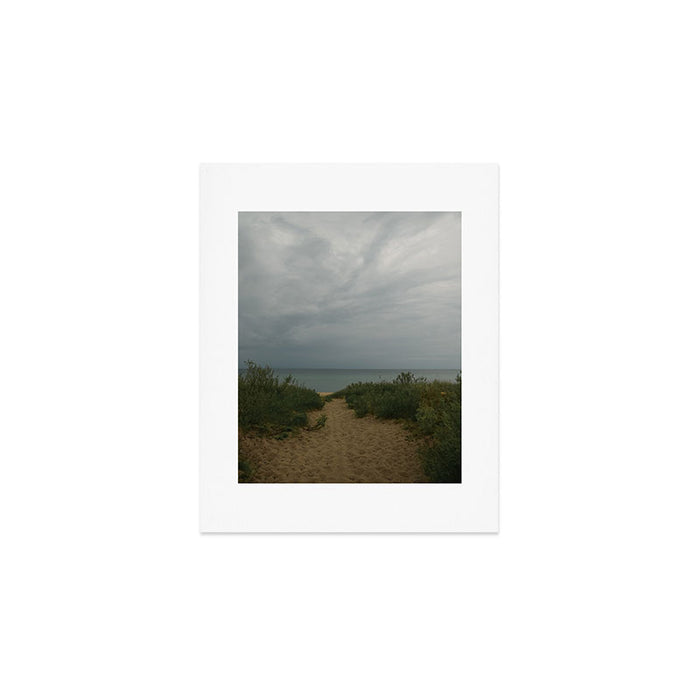 Overcast x beautiful Michigan beach photograph summer travel Art Print Gallery Image 1