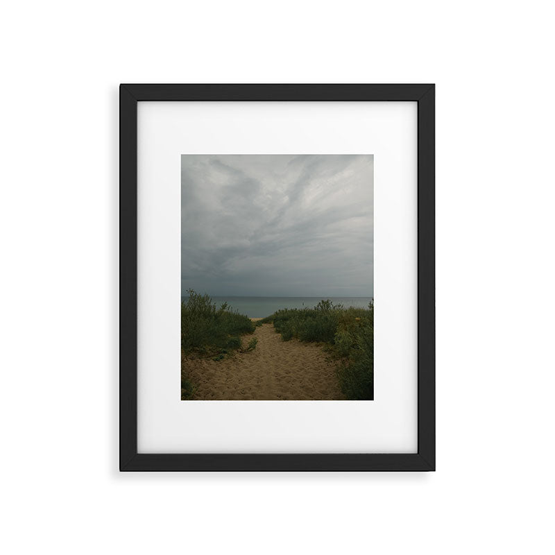 Overcast x beautiful Michigan beach photograph summer travel Framed Art Print Gallery Image 5