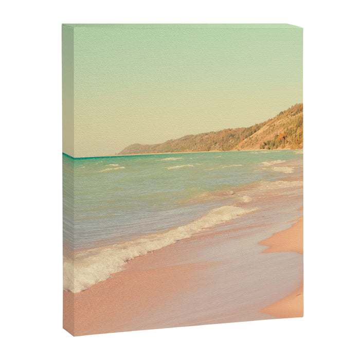 Pastel Beach Bliss - lake michigan summer travel photograph Canvas Print Gallery Image 1