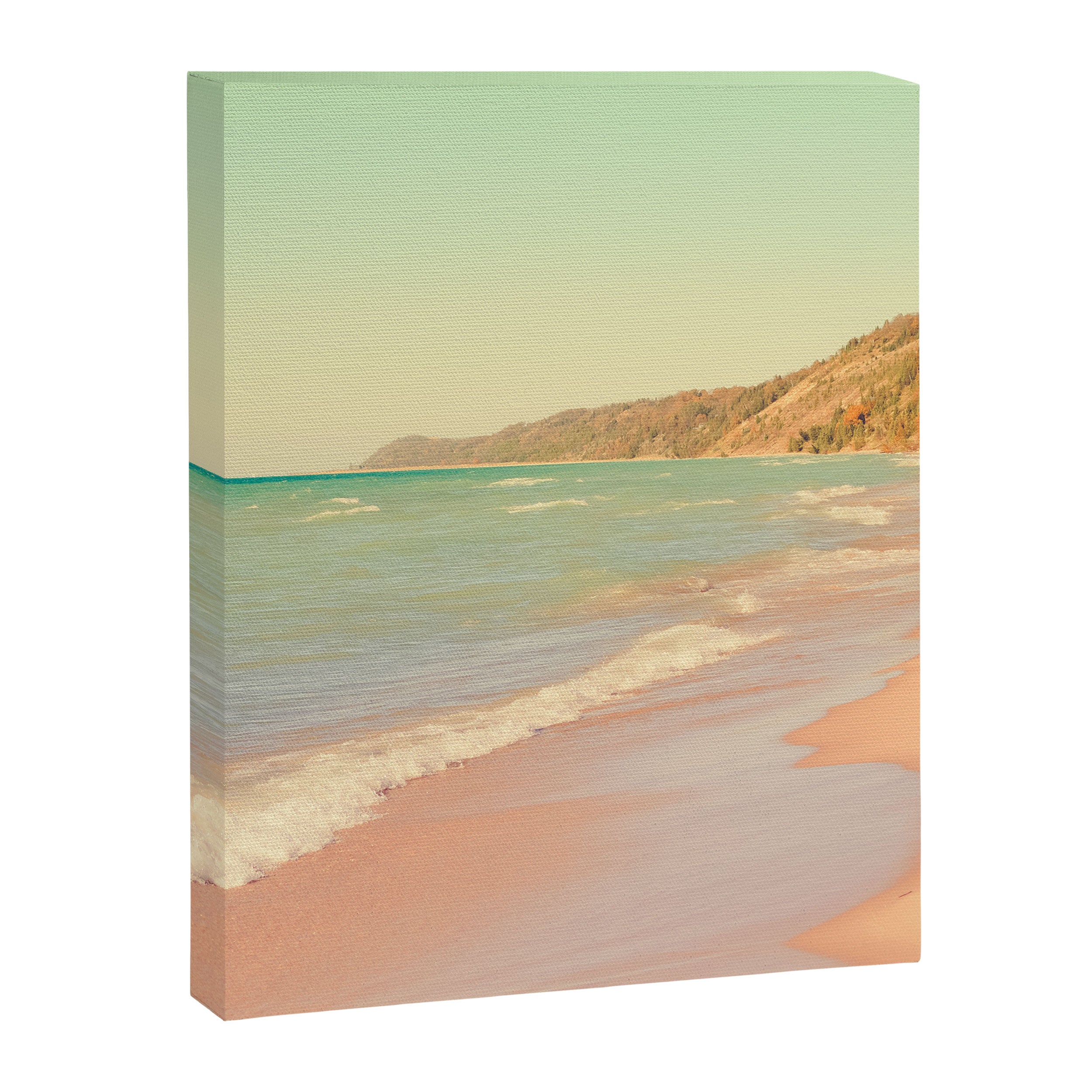 Pastel Beach Bliss - lake michigan summer travel photograph Canvas Print Gallery Image 6