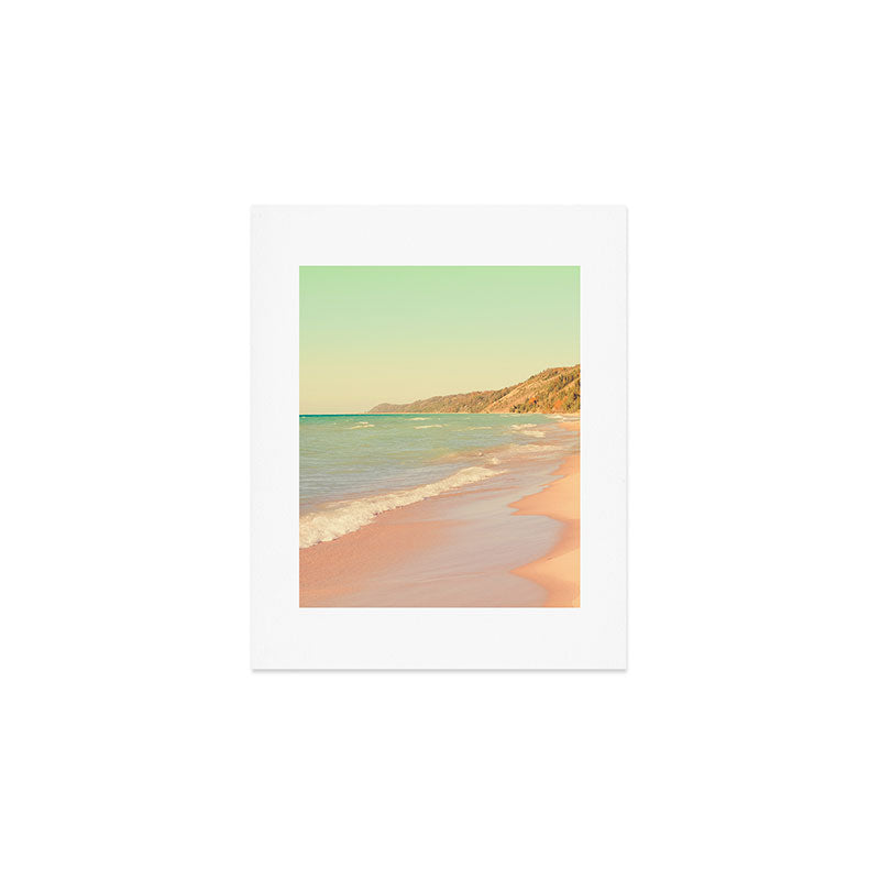 Pastel Beach Bliss - lake michigan summer travel photograph Art Print Gallery Image 1