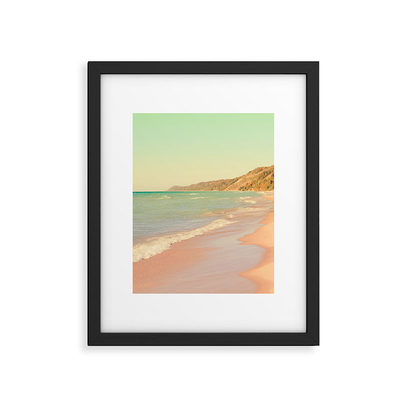 Pastel Beach Bliss - lake michigan summer travel photograph Framed Art Print Gallery Image 5