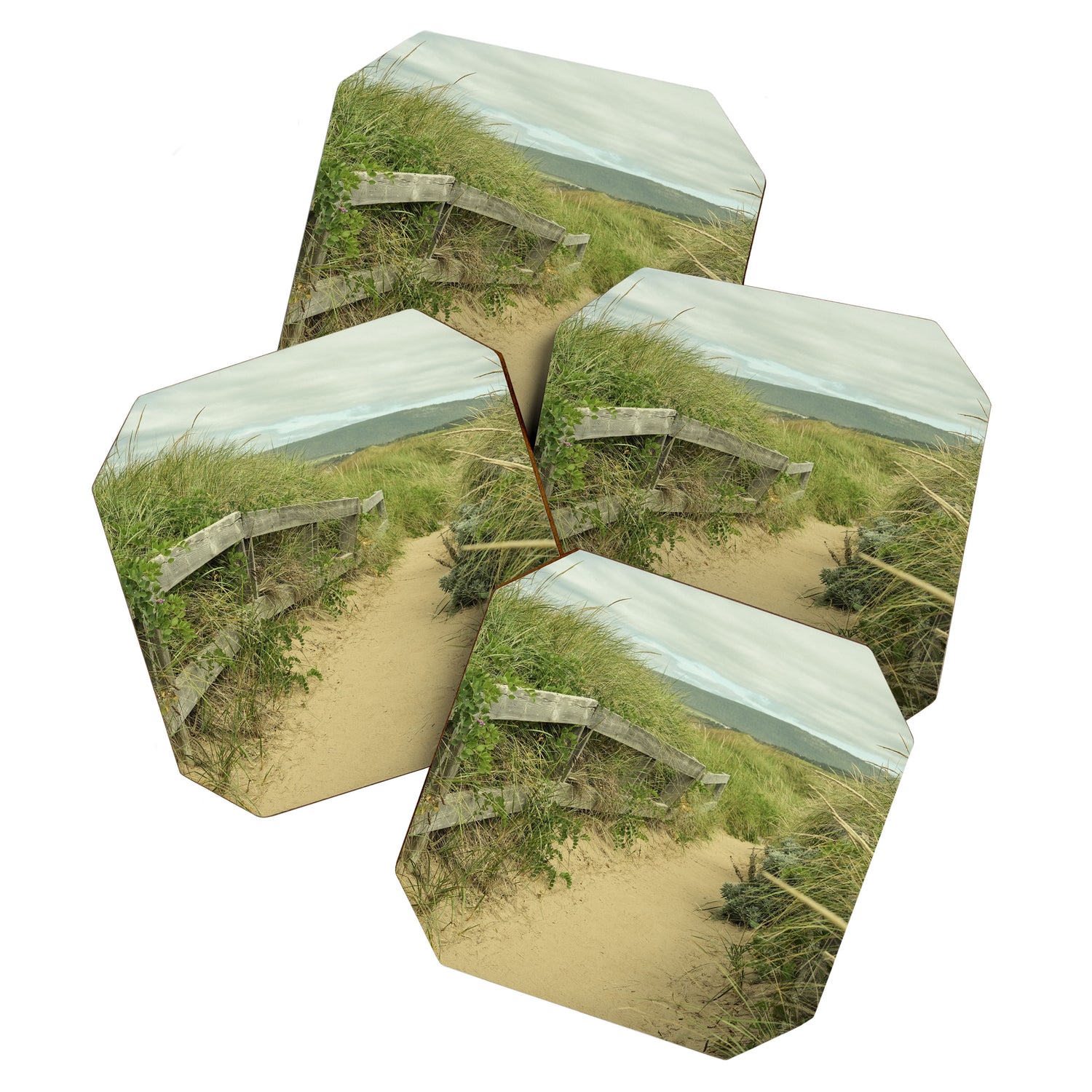 path to the beach - coastal nature photograph Coaster Gallery Image 1