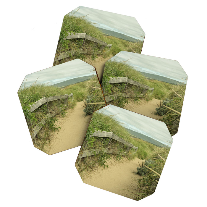 path to the beach - coastal nature photograph Coaster Gallery Image 1