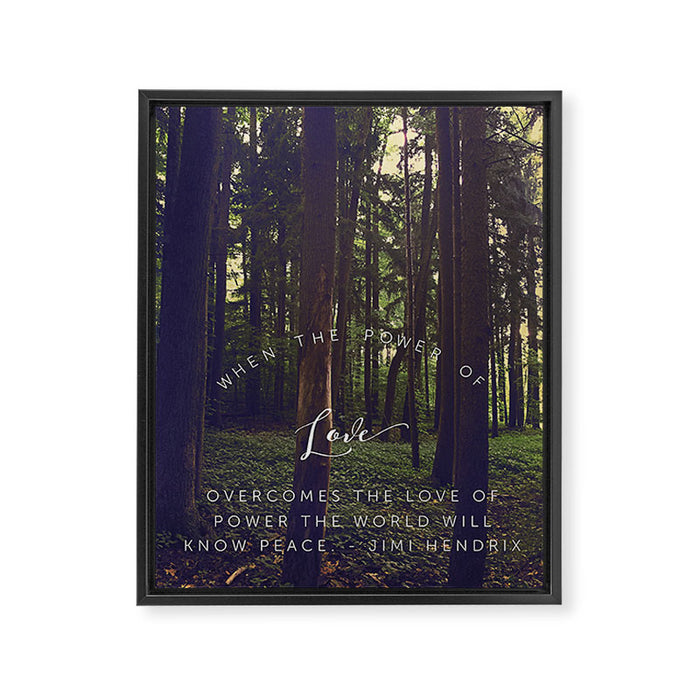 Peace and Love Framed Canvas Print Gallery Image 1