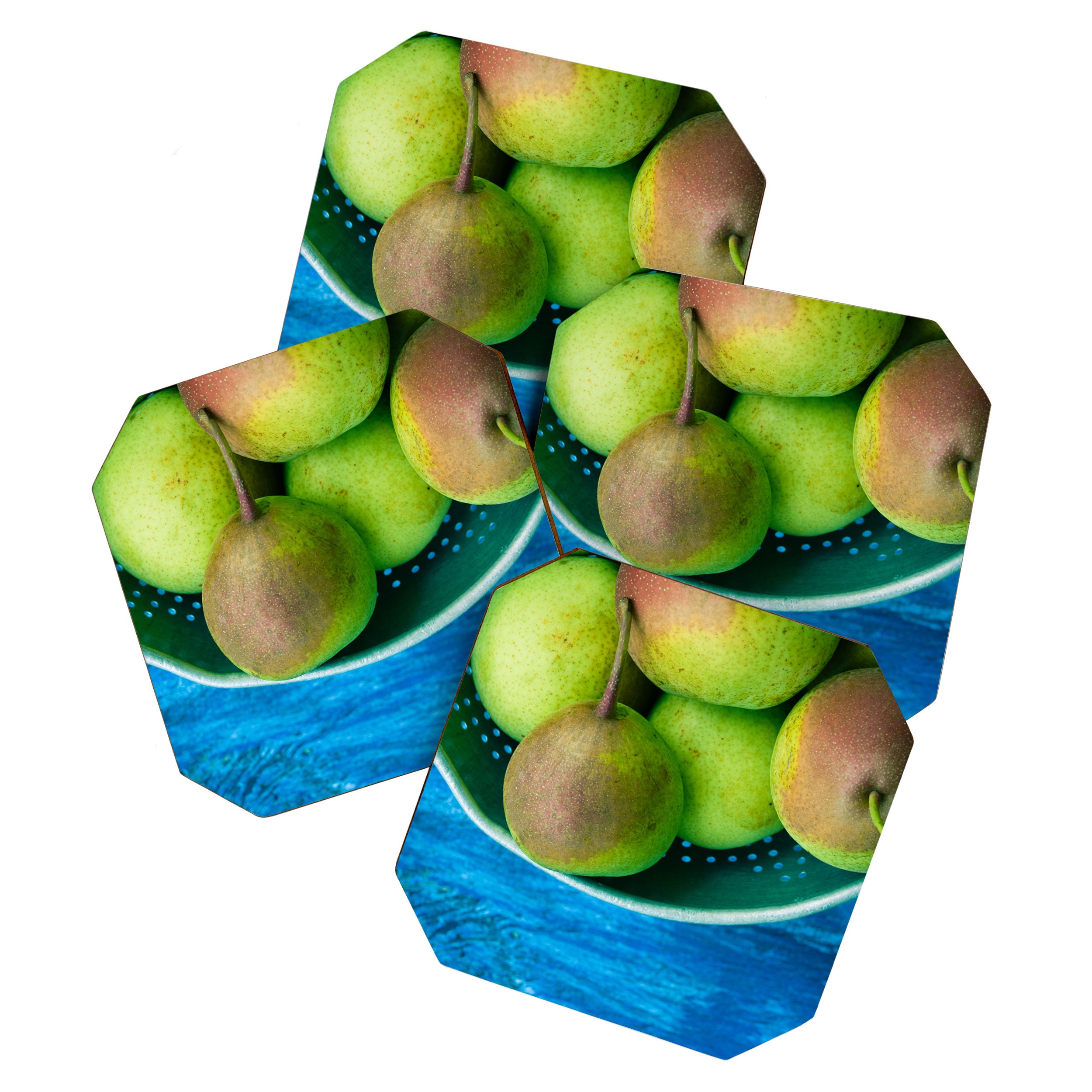 Pears on a Blue Table Coaster Gallery Image 1