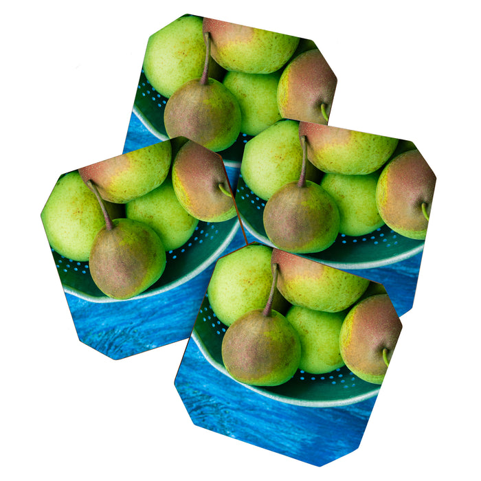 Pears on a Blue Table Coaster Gallery Image 1