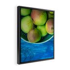 Pears on a Blue Table Framed Canvas Print Gallery Image 2