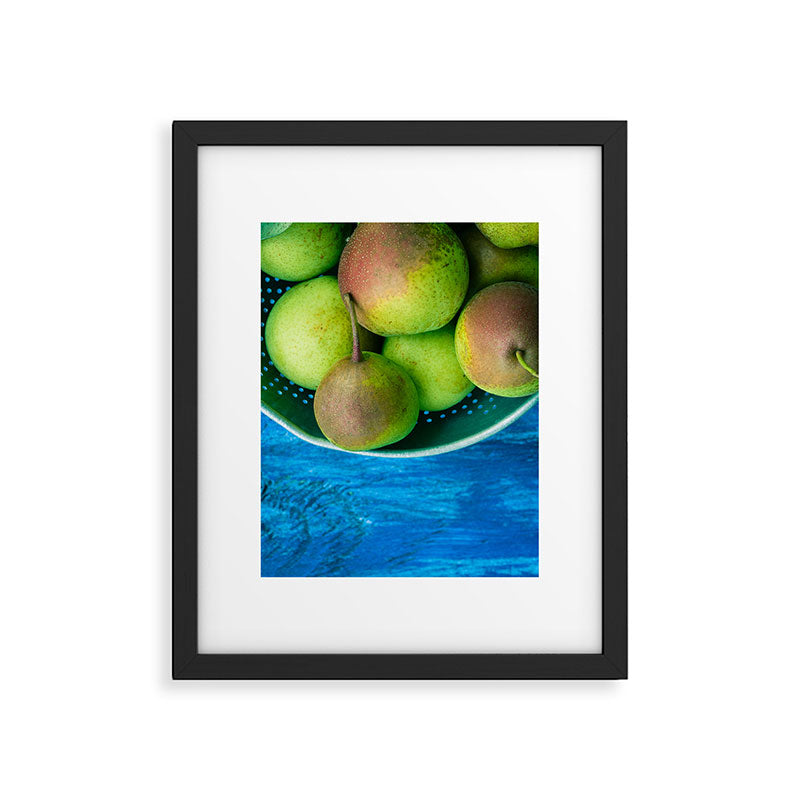 Pears on a Blue Table Framed Art Print Gallery Image 5