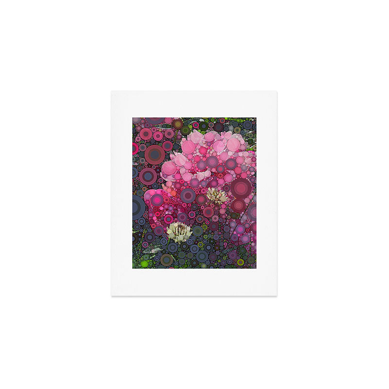 Pink Flowers at Twilight Abstract Art Print Gallery Image 1