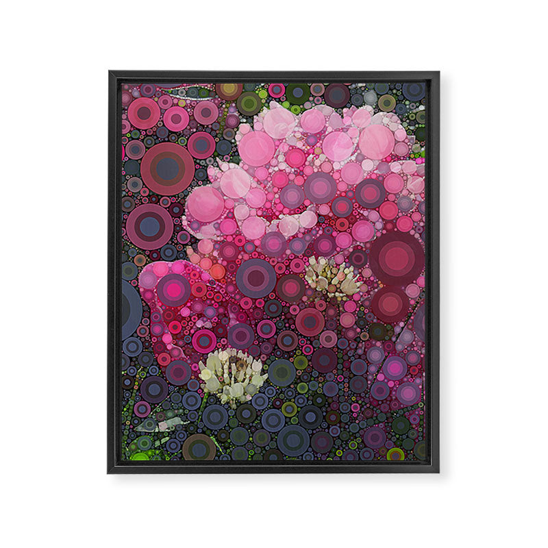 Pink Flowers at Twilight Abstract Framed Canvas Print Gallery Image 6