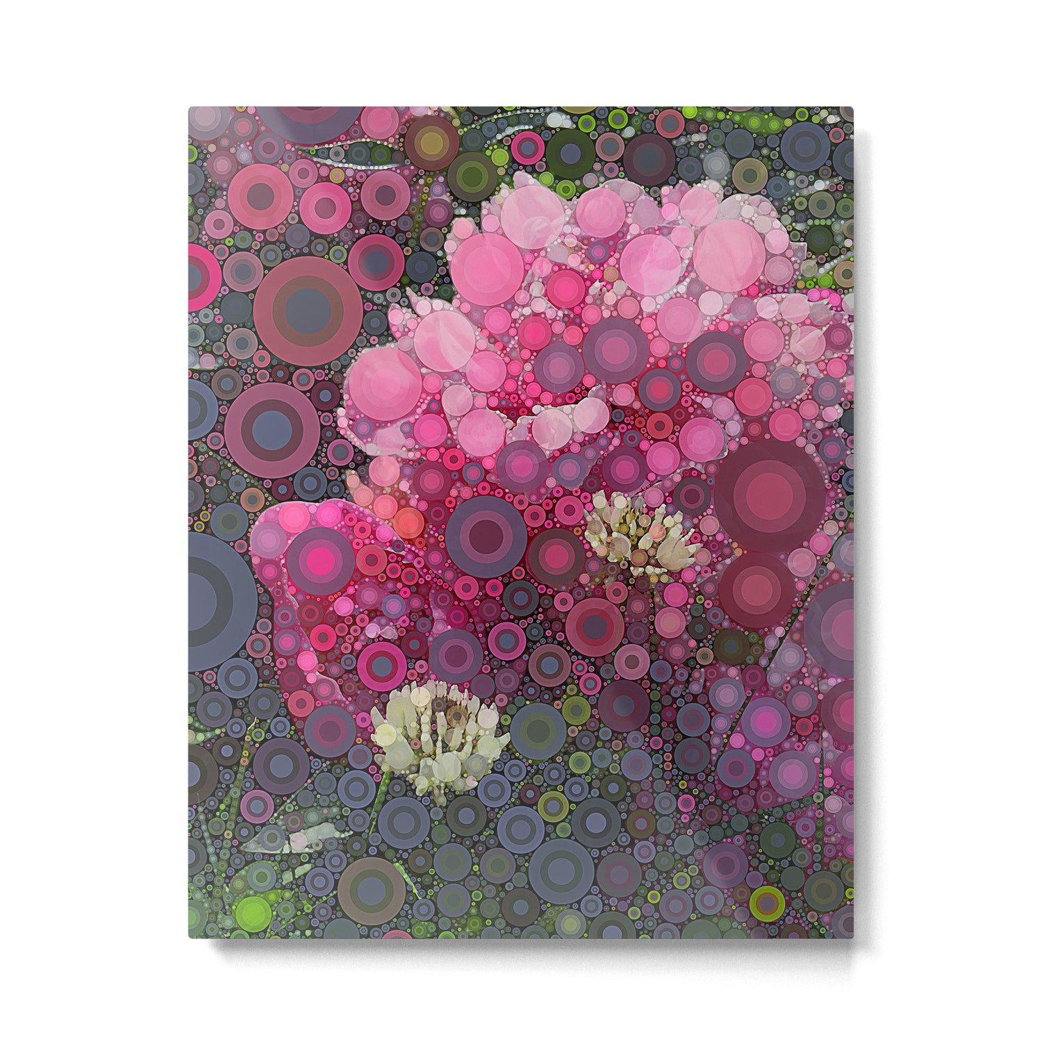 Pink Flowers at Twilight Abstract Metal Print Gallery Image 4
