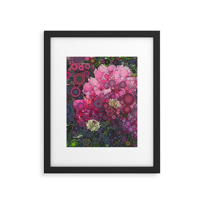 Pink Flowers at Twilight Abstract Framed Art Print Gallery Image 1