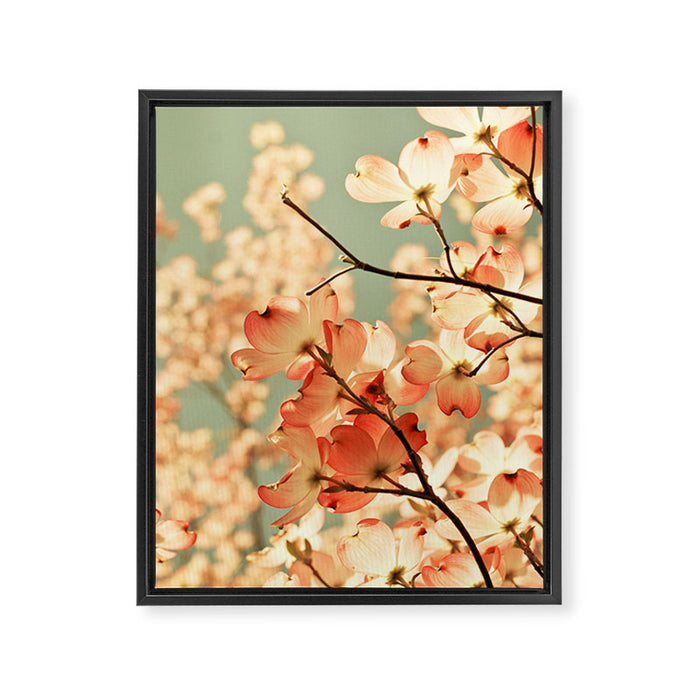 Pink Flowers on a Spring Day Framed Canvas Print Gallery Image 1