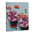 Pomegranate and Rose Petals - blue botanical flower food still life art Canvas Print Gallery Image 6