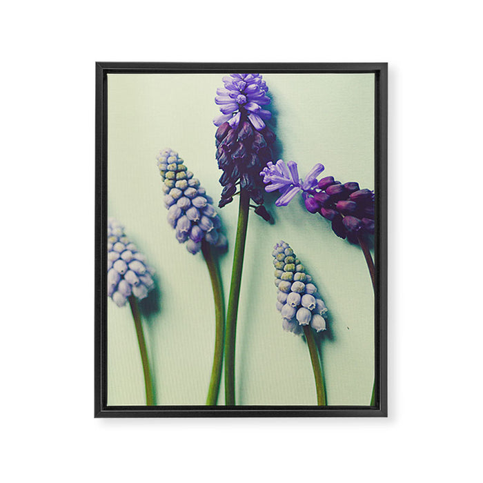 Pretty Blue Flowers Framed Canvas Print Gallery Image 1