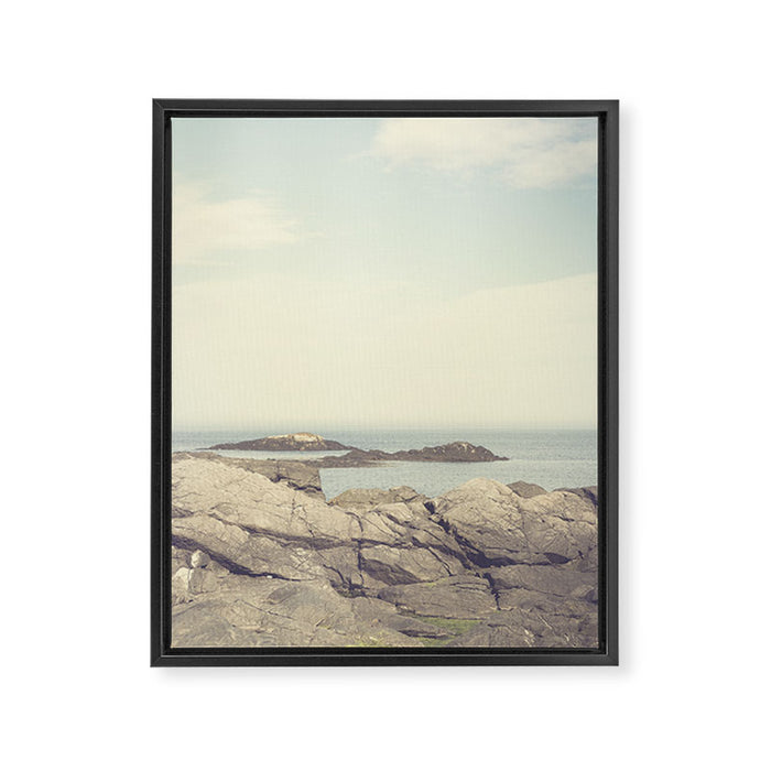 quiet morning at acadia - ocean coastal maine travel photograph Framed Canvas Print Gallery Image 1