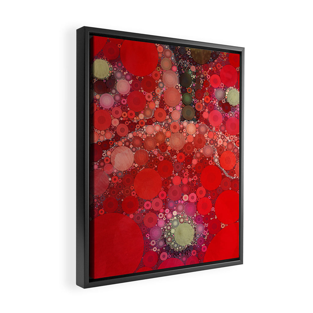 Red Poppies - colorful flower abstract design Framed Canvas Print Gallery Image 2