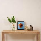 Red Poppy on Blue Framed Canvas Print Gallery Image 4