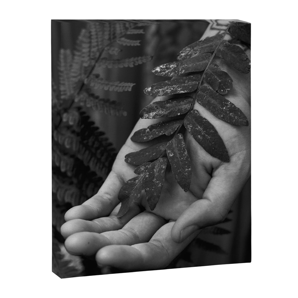 Reverence - botanical hand and fern photograph  Canvas Print Gallery Image 6