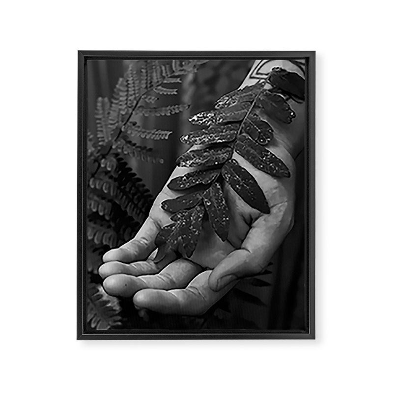 Reverence - botanical hand and fern photograph  Framed Canvas Print Gallery Image 6