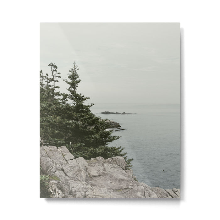 rocky coast - travel photography Maine coast nature Metal Print Gallery Image 1