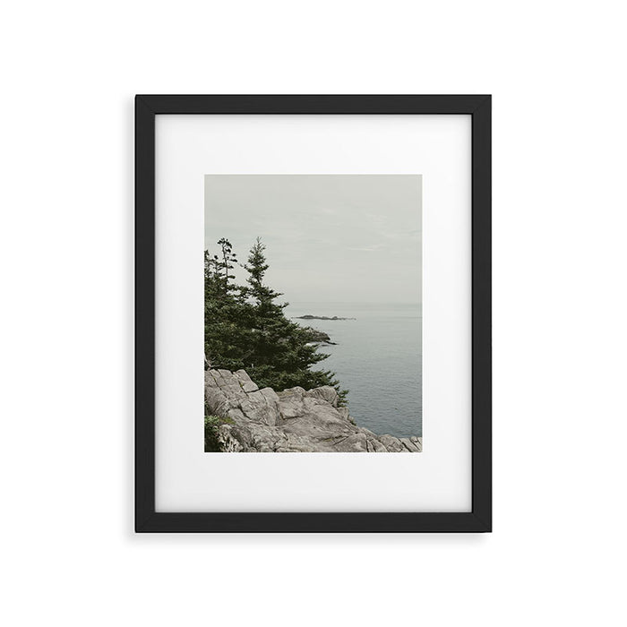rocky coast - travel photography Maine coast nature Framed Art Print Gallery Image 1