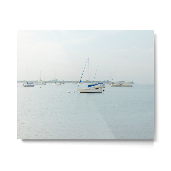 Sailboat Seascape - Modern Coastal Decor Metal Print Gallery Image 1