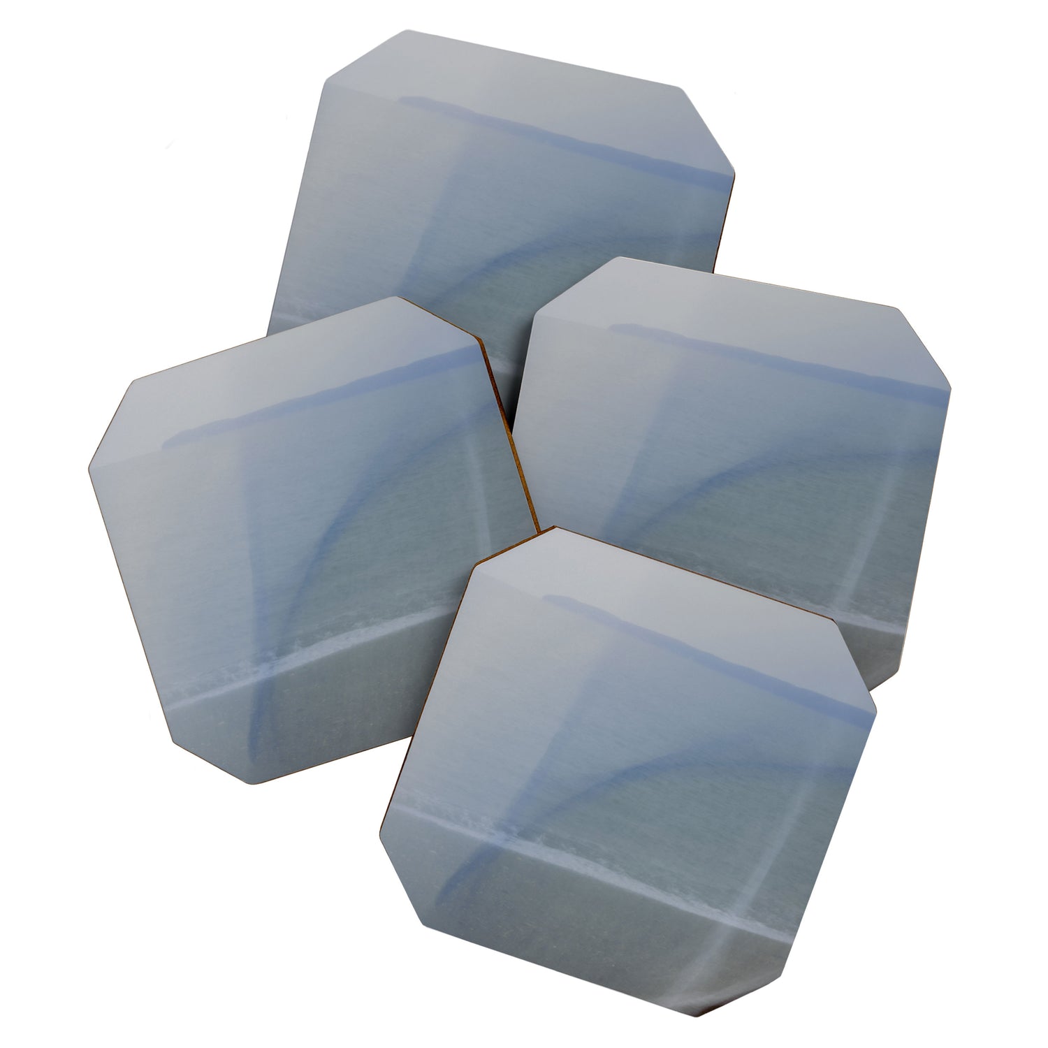 Seascape Double Exposure Abstract 1. - long exposure blue ocean photograph  Coaster Gallery Image 1
