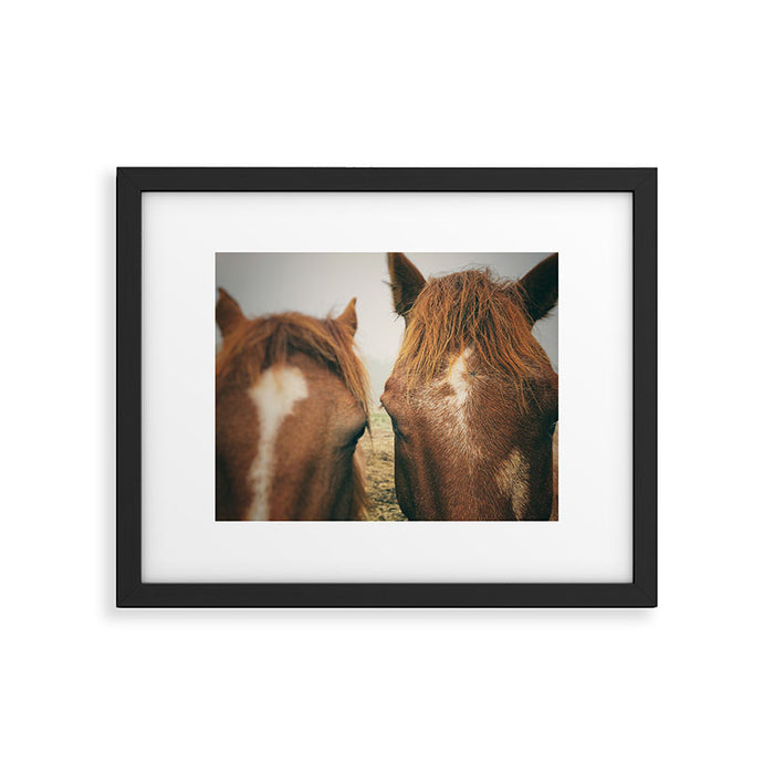 Side By Side  horse portrait photograph Framed Art Print Gallery Image 1