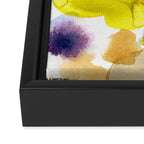 Spring Equinox 2 x colorful yellow watercolor abstract painting happy Framed Canvas Print Gallery Image 3