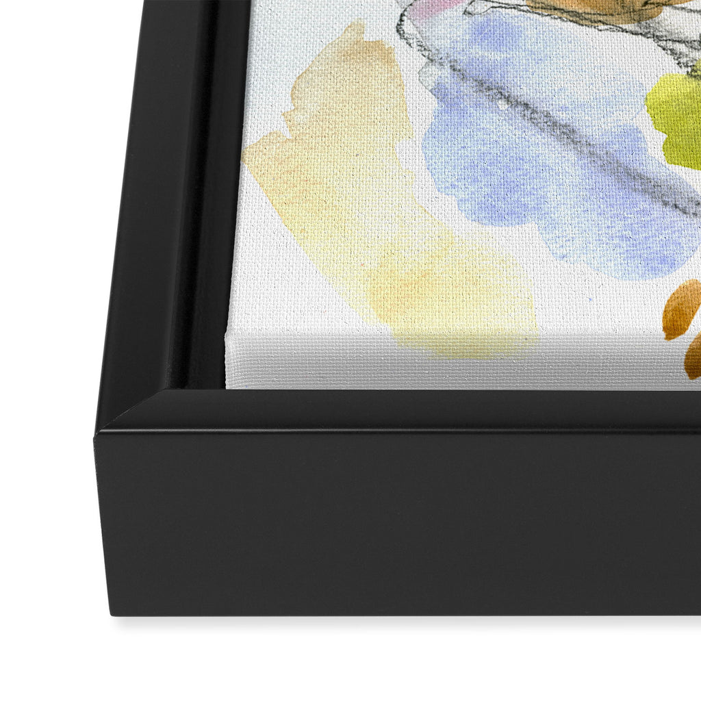 Spring Equinox x colorful happy watercolor abstract painting Framed Canvas Print Gallery Image 3