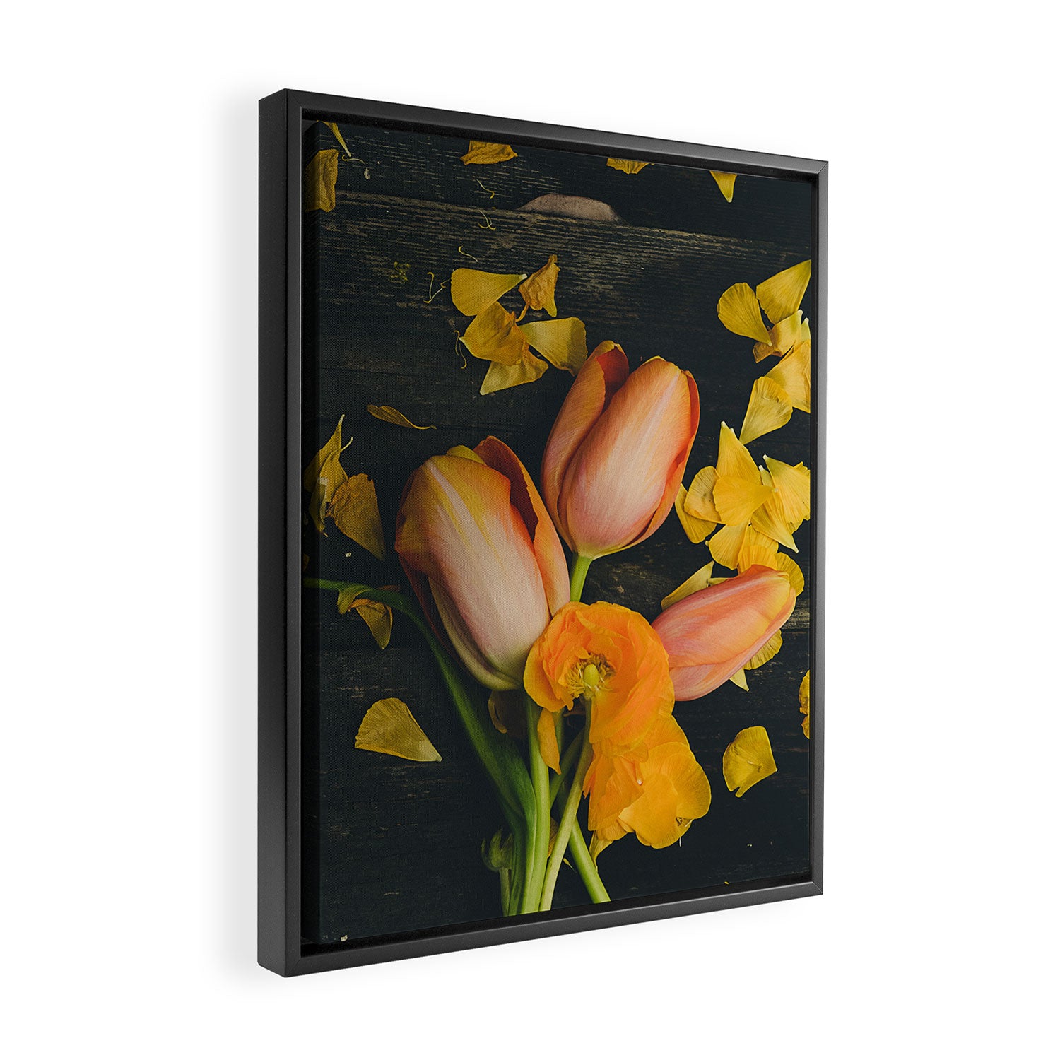 Spring Tulip Flowers Framed Canvas Print Gallery Image 2