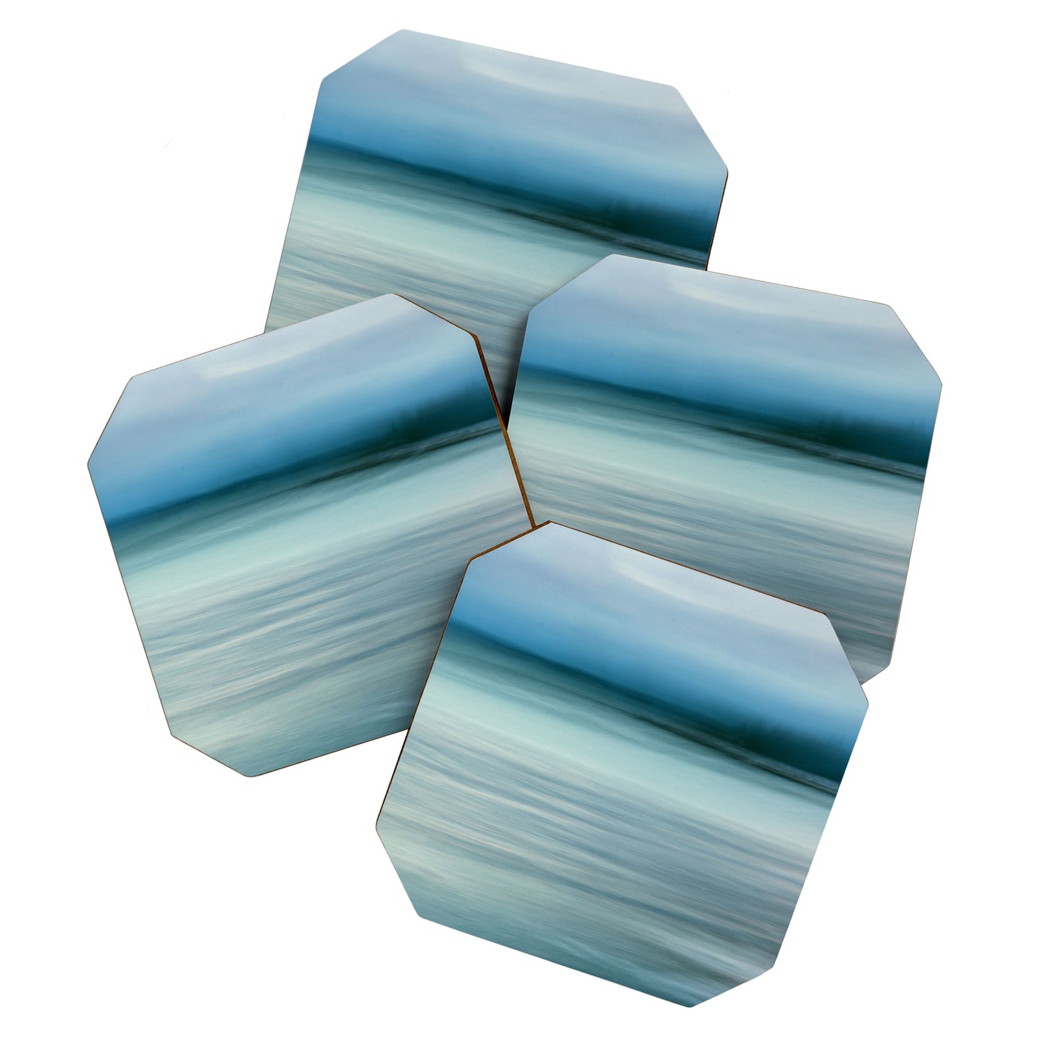 storm on the horizon - abstract ocean landscape photograph Coaster Gallery Image 1