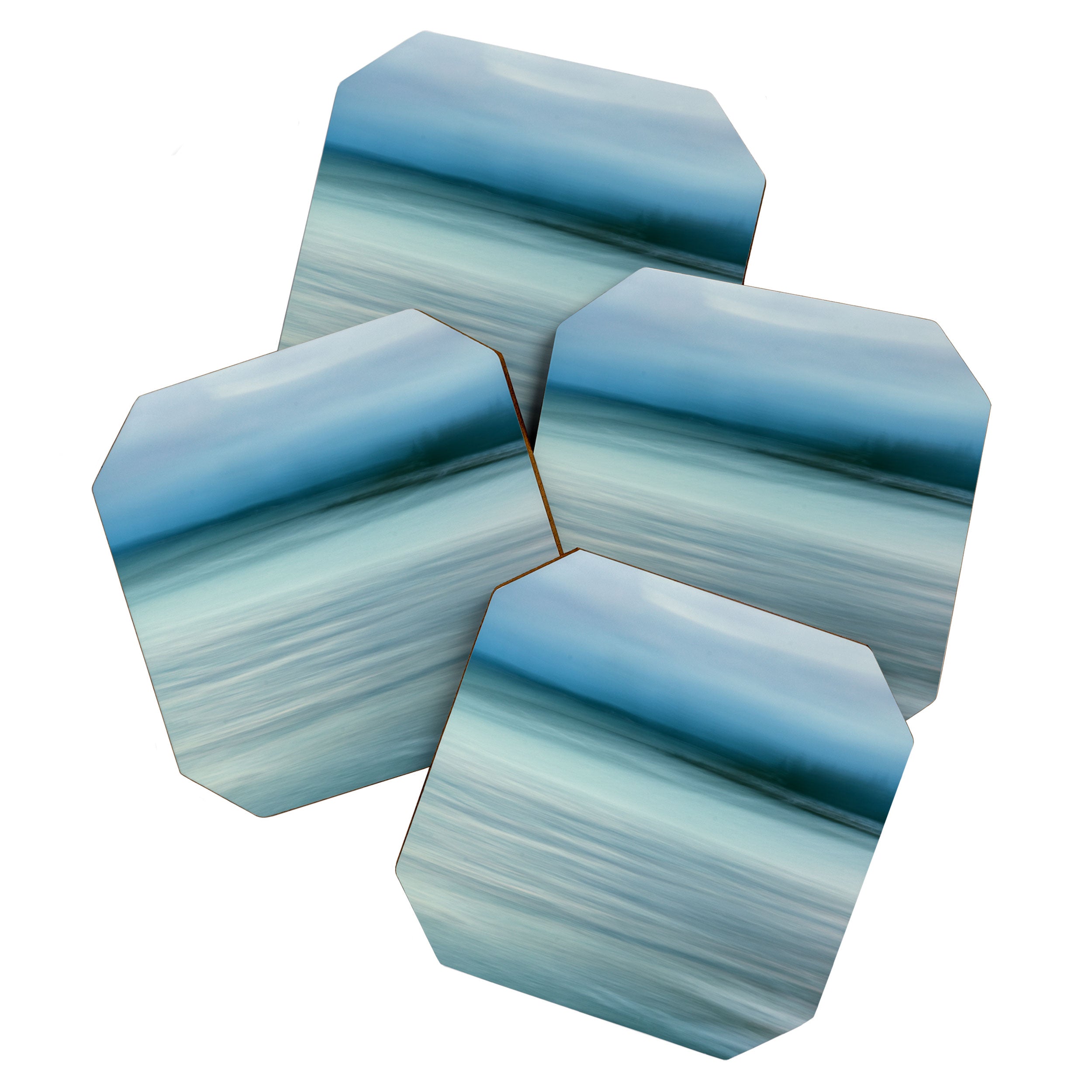 storm on the horizon - abstract ocean landscape photograph Coaster Gallery Image 1