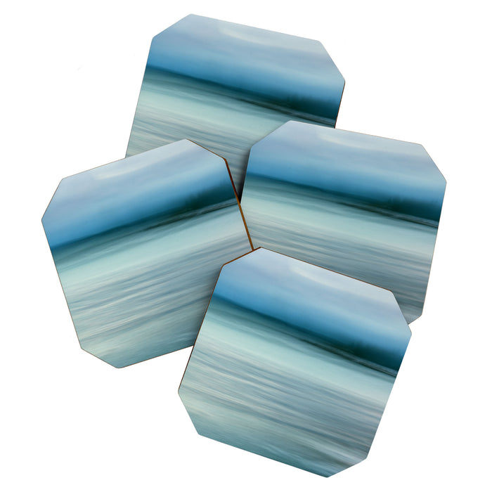 storm on the horizon - abstract ocean landscape photograph Coaster Gallery Image 1