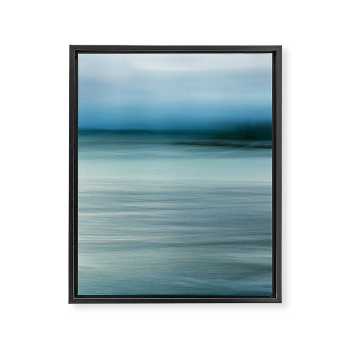 storm on the horizon - abstract ocean landscape photograph Framed Canvas Print Gallery Image 1