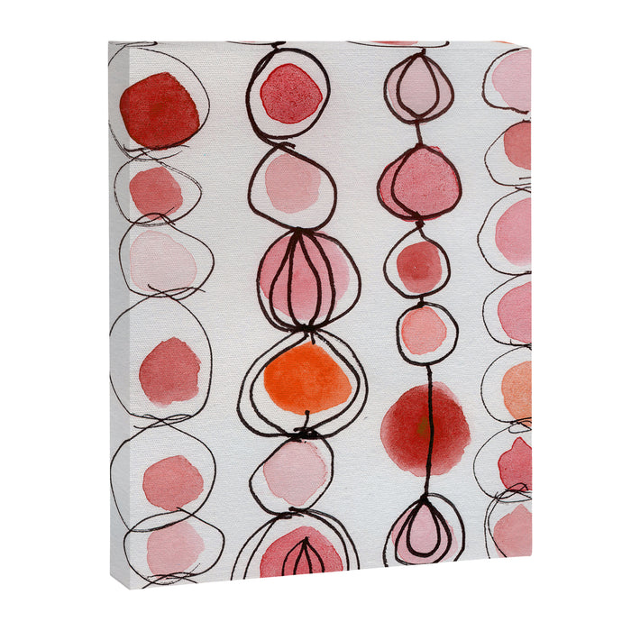 strawberries and a clementine - abstract watercolor painting pattern Canvas Print Gallery Image 1