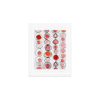 strawberries and a clementine - abstract watercolor painting pattern Art Print Gallery Image 1