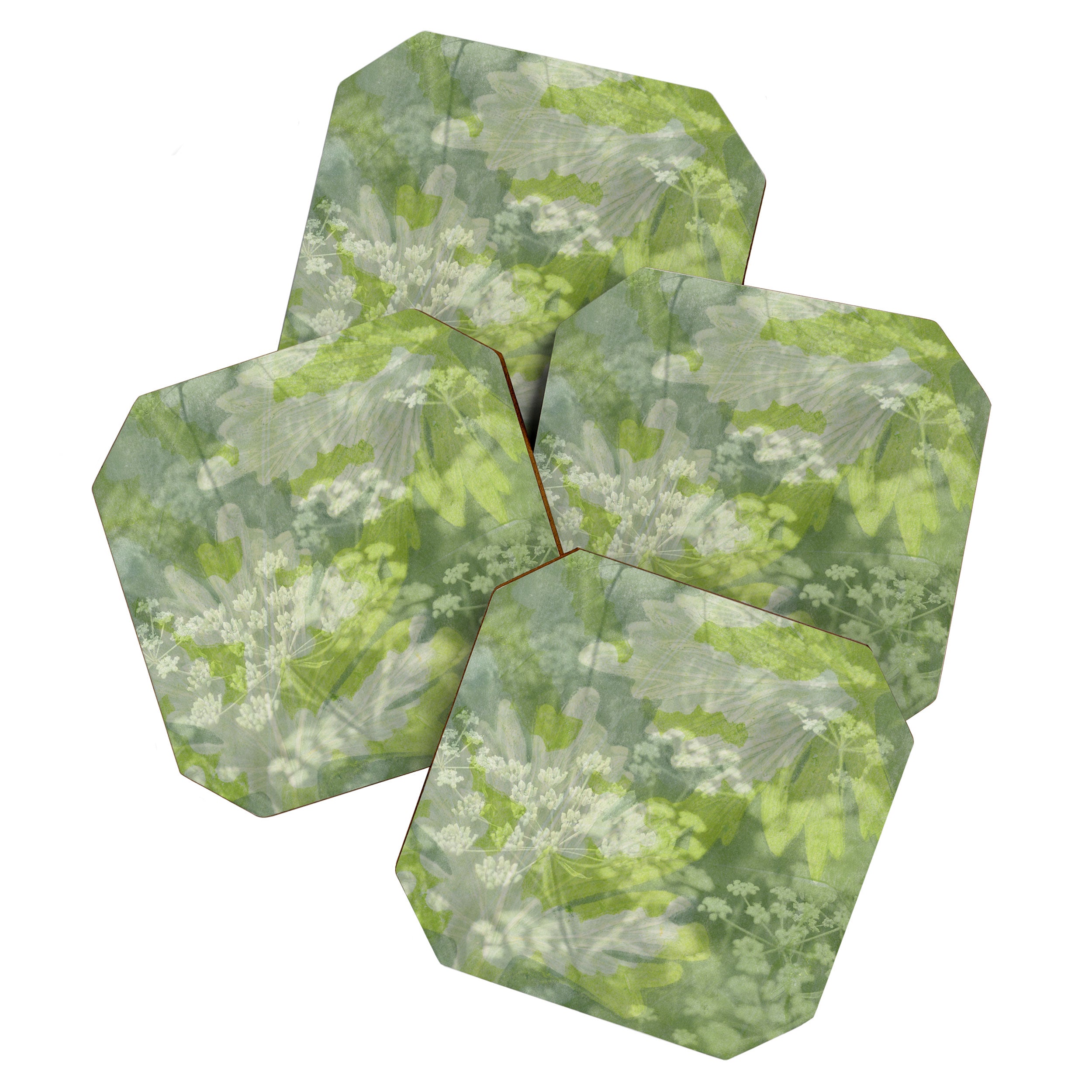 summer dream - abstract double exposure mono print Coaster Gallery Image 1