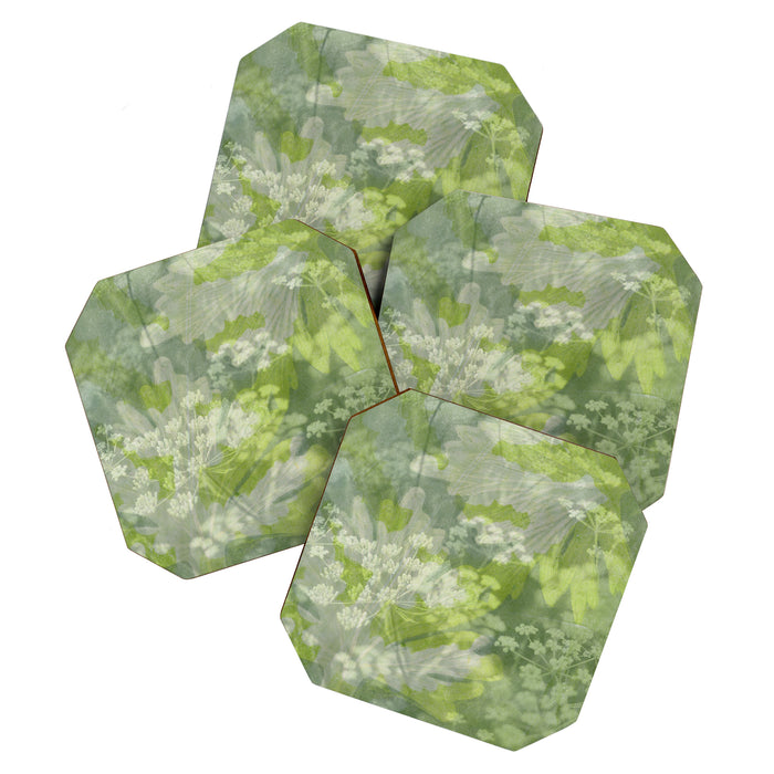 summer dream - abstract double exposure mono print Coaster Gallery Image 1