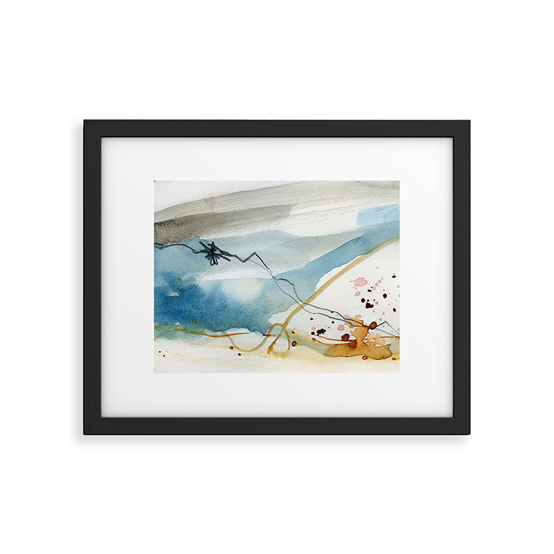Summer Rain Storm - abstract watercolor painting ultramarine blue grey Framed Art Print Gallery Image 5