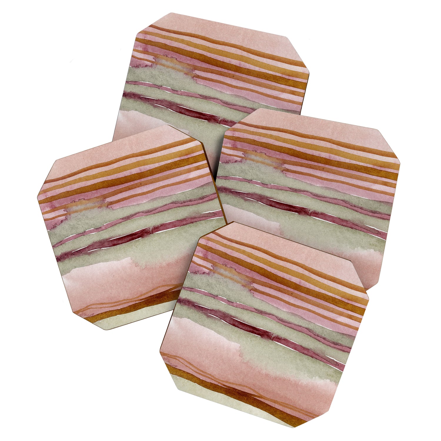 Sunset Beach Reflections x Modern Abstract Watercolor Coaster Gallery Image 1